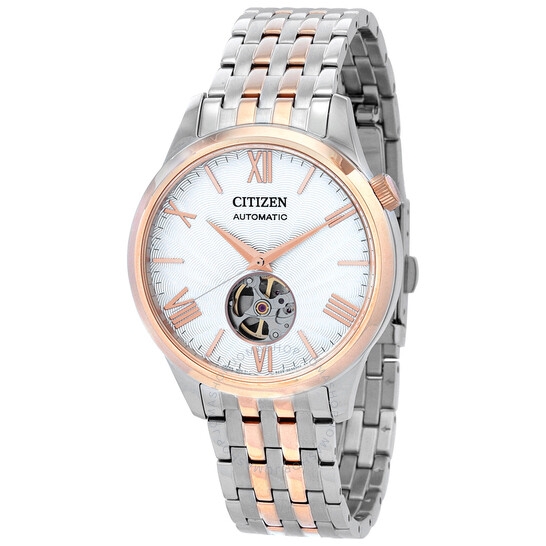 Đồng Hồ Nam CITIZEN Automatic White Dial Two-Tone Men's Watch NH9136-88A