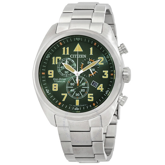 Đồng Hồ Nam CITIZEN Chronograph Green Dial Men's Watch AT2480-81X