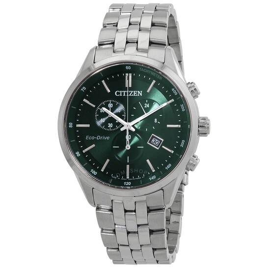 Đồng Hồ Nam CITIZEN Eco-Drive Chronograph Green Dial Men's Watch AT2149-85X