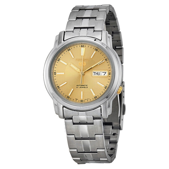 Đồng Hồ Nam SEIKO Automatic Champagne Dial Stainless Steel Men's Watch SNKL81