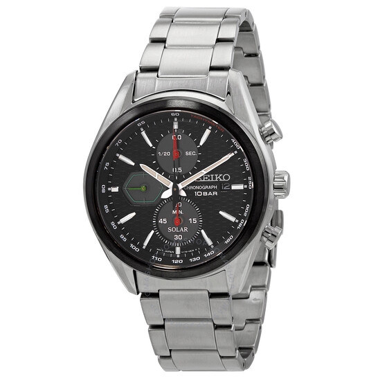 Đồng Hồ Nam SEIKO Chronograph Black Dial Stainless Steel Men's Watch SSC803