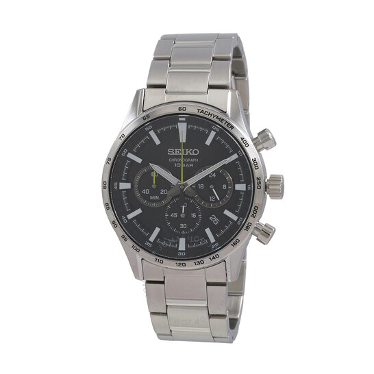 Đồng Hồ Nam SEIKO Chronograph Quartz Black Dial Men's Watch SSB413P1