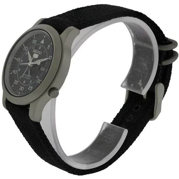 Đồng Hồ Nam Seiko Men's 5 Black Canvas Automatic Watch, SNK809