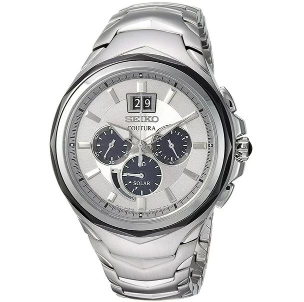 Đồng Hồ Nam Seiko Men's 'COUTURA CHRONOGRAPH' Quartz Stainless Steel Casual Watch SSC627