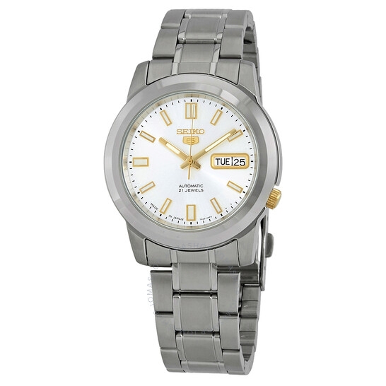 Đồng Hồ Nam SEIKO Series 5 Automatic Date-Day Silver Dial Men's Watch SNKK09J1