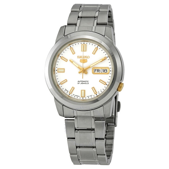 Đồng Hồ Nam SEIKO Series 5 Automatic White Dial Men's Watch SNKK07J1