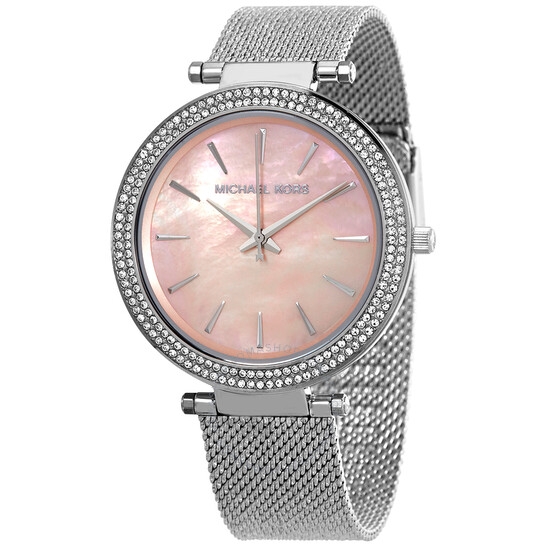 Đồng Hồ Nữ Michael Kors Crystal Pink Mother of Pearl Dial Ladies Watch MK4518