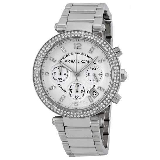 Đồng Hồ Nữ MICHAEL KORS Parker Chronograph Silver Dial Ladies Watch MK5353