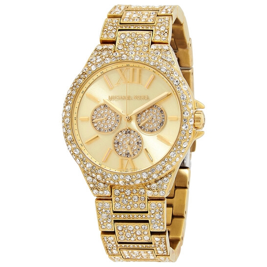 Đồng Hồ Nữ MICHAEL KORSCamille Chronograph Quartz Crystal Gold Dial Ladies Watch MK6958