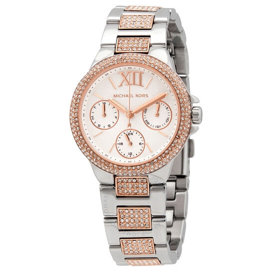 Đồng Hồ Nữ MICHAEL KORSCamille Chronograph Quartz Crystal Silver Dial Ladies Watch MK6846