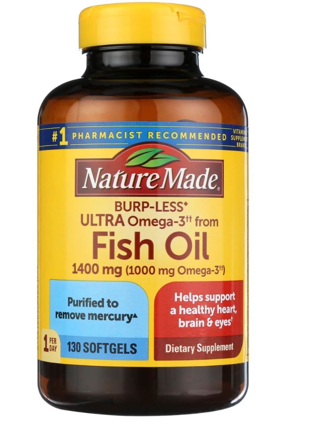 Viên Uống Dầu Cá 140 mg, 1000 Omega 3, 130 Viên/ Nature Made 1400 mg, 130 ct Ultra Omega-3 from Fish Oil Softgels