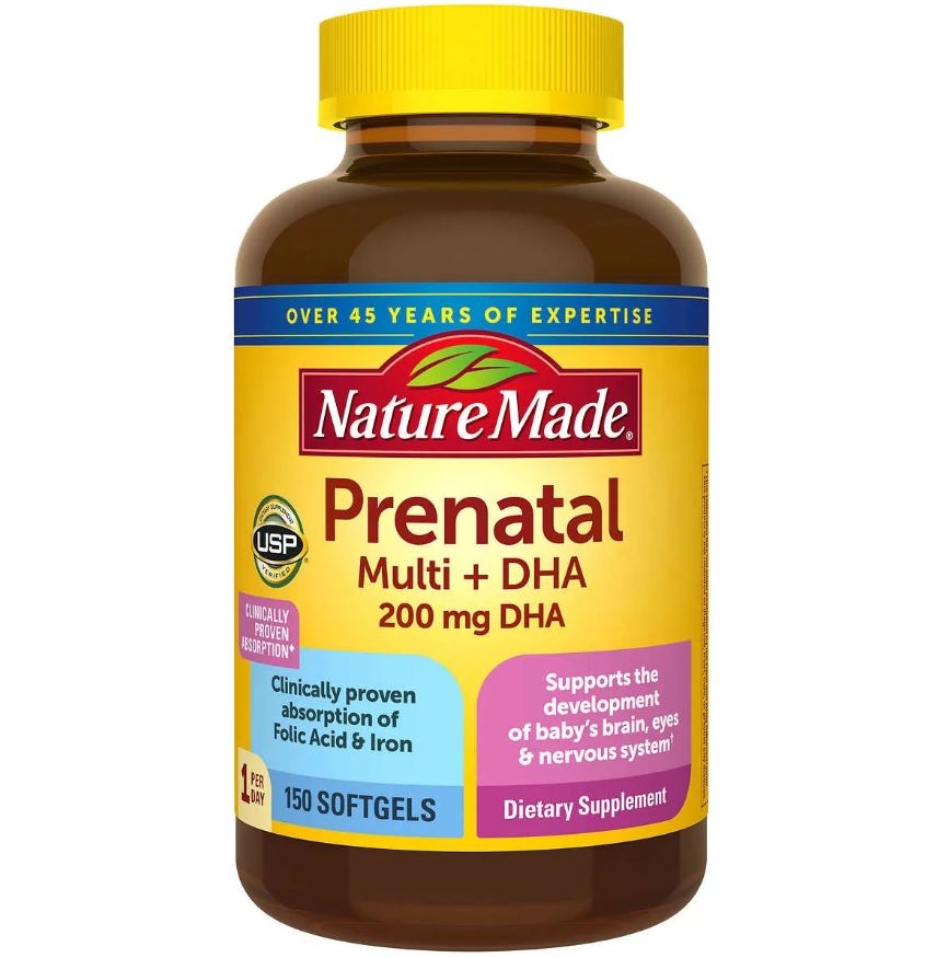 Viên Uống Tiền Thai Sản Nature Made Prenatal Multi + DHA, 150 viên / Nature Made Prenatal Multi + DHA, 150 Liquid Softgels