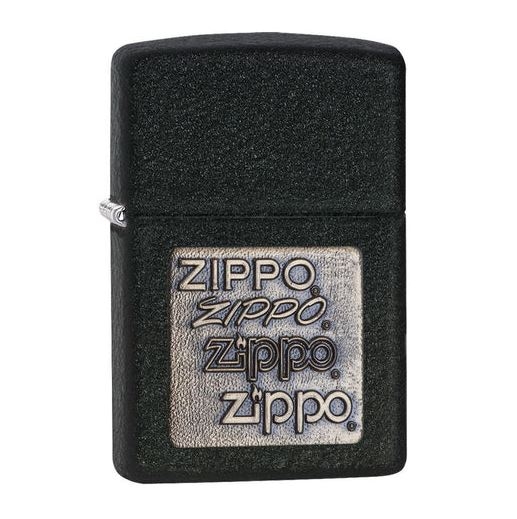 Zippo Black Crackle® Gold Zippo Logo, 362